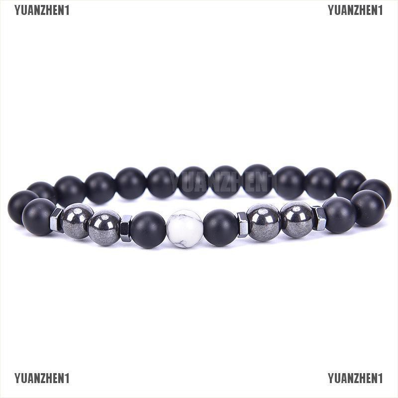 Vòng Tay Hạt Đá Hematite Màu Đen Từ Tính Chăm Sóc Sức Khỏe YUANZHEN1