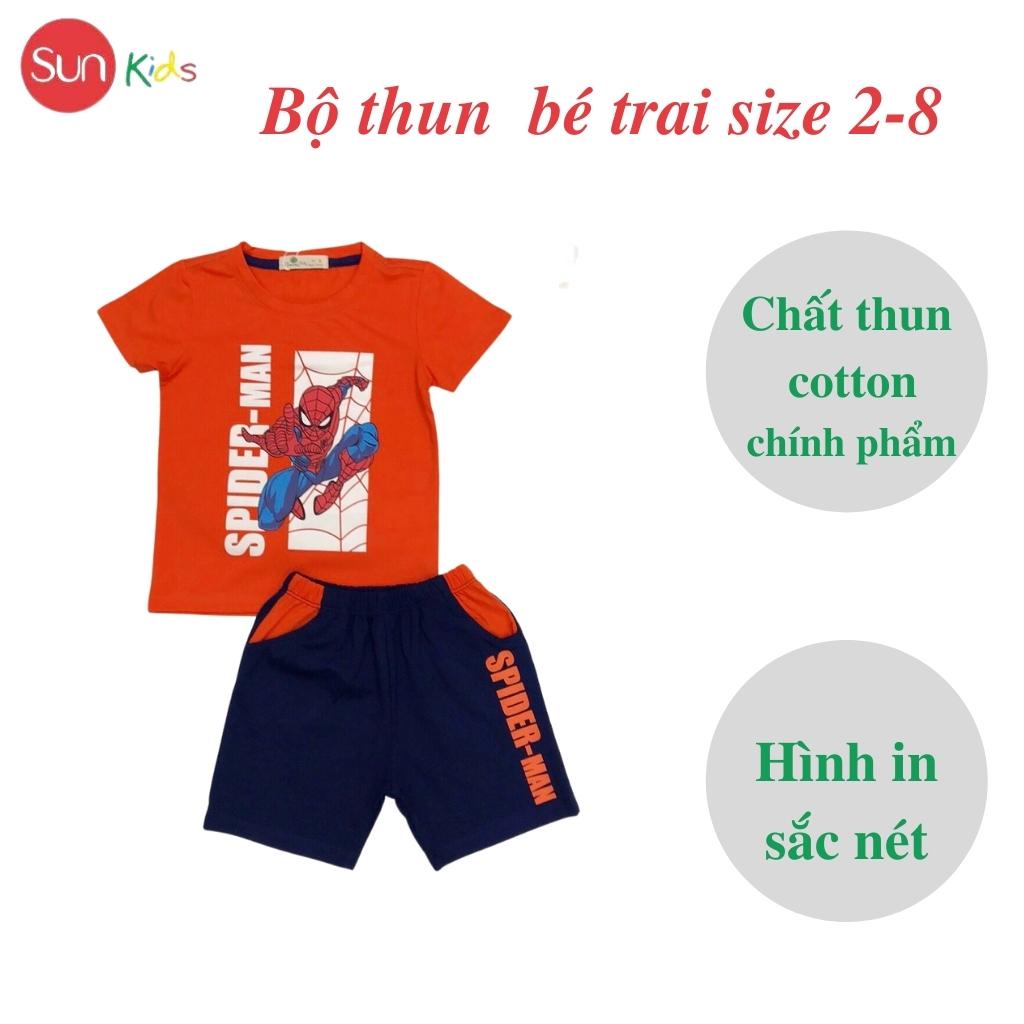 Đồ bộ bé trai, đồ bộ trẻ em chất thun cotton, size 2-8 tuổi, có nhiều màu - SUNKIDS