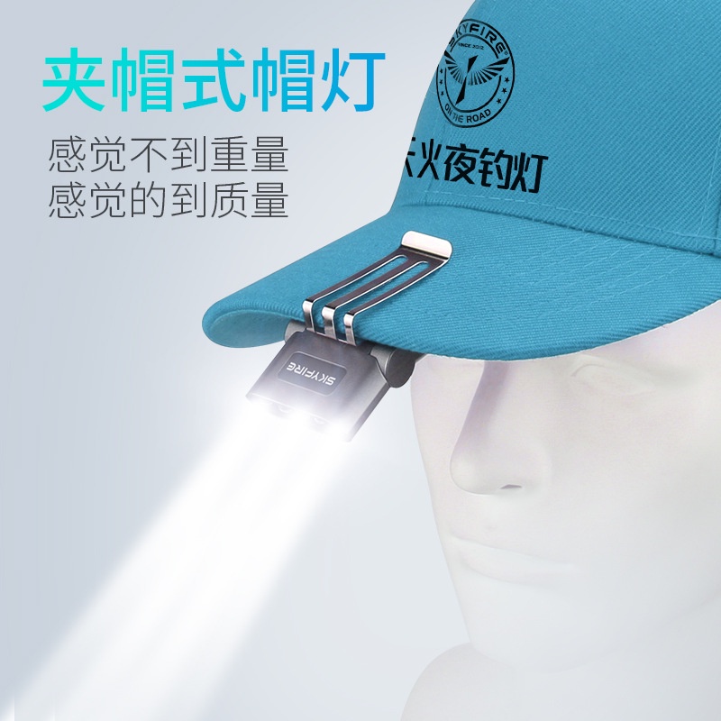 Đèn led Câu Cá Cảm Biến Siêu Sáng Có Kẹp Gắn Mũ Lưỡi Trai