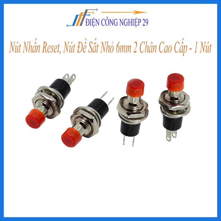Nút Nhấn Reset, Nút Đề Sắt Nhỏ 6mm 2 Chân Cao Cấp