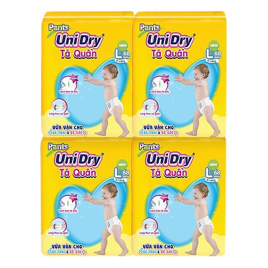 Tã Quần Unidry Ultra Jumbo M74 L68 XL62 XXL56 (bịch đại)