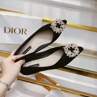 giày búp bê nơ đá vuông cao cấp