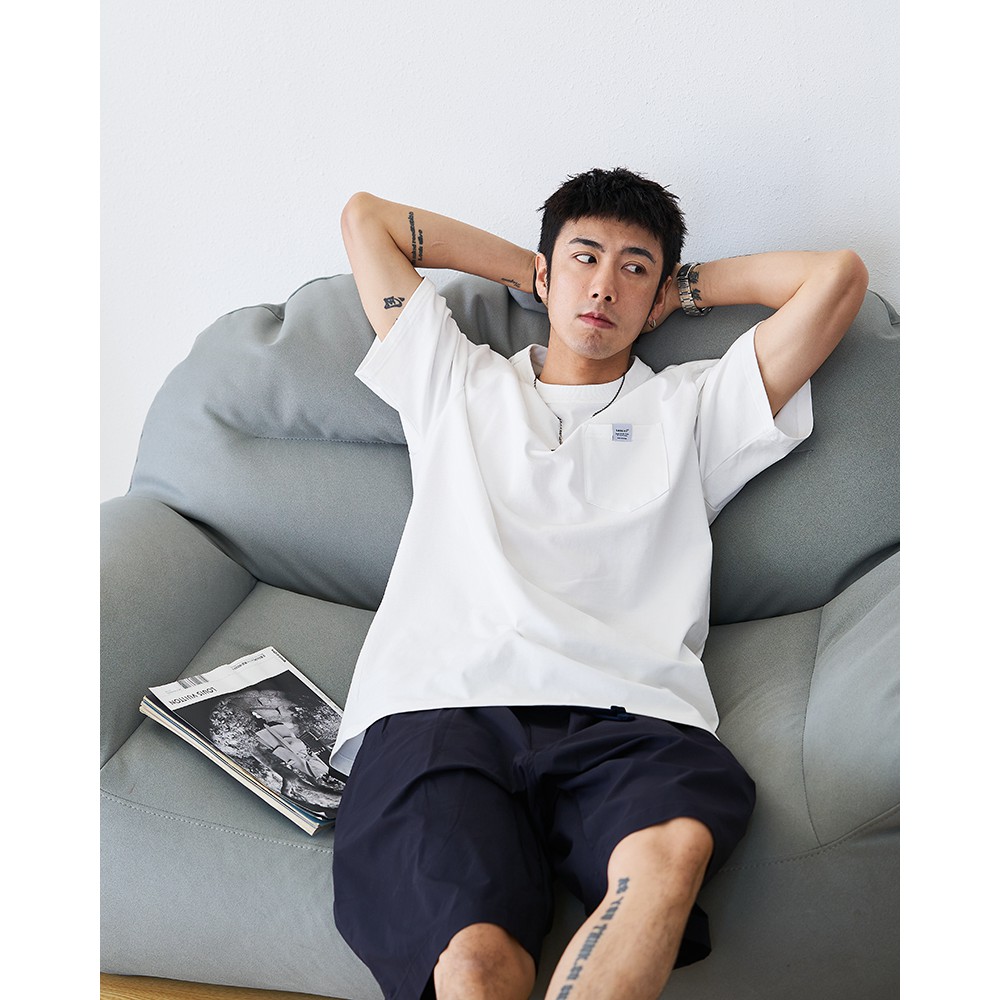 Áo thun Unisex tay lỡ Familylove - Áo phông tay lỡ nam nữ năng động có túi tiện lợi chất liệu cotton 100%
