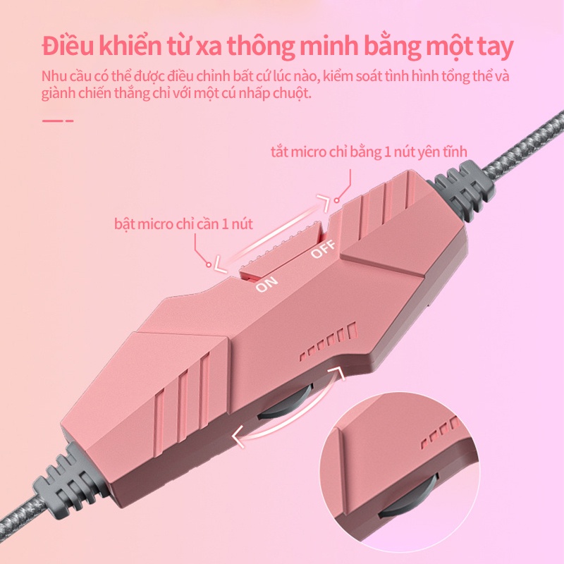 Tai Nghe Mèo có dây, Headphone Chụp Tai Có Mic Chơi Game SY-G25 ,Âm thanh rõ ràng như thật ,Âm thanh không gian 3D