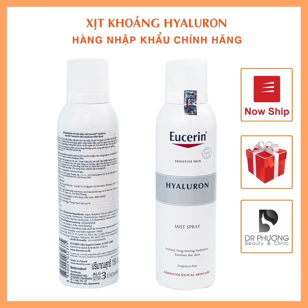 [CHÍNH HÃNG] Xịt Khoáng Cho Da Nhạy Cảm Xịt khoáng Eucerin HYALURON