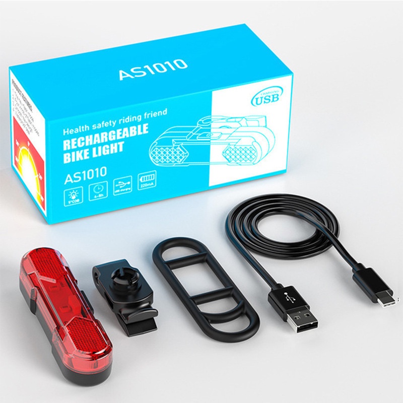 Đèn Hậu Xe Đạp - Sạc USB - Thiết kế đơn giản, có thể xoay ngang dọc tùy ý