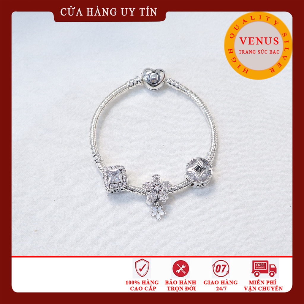 Vòng charm mệnh Kim xâu 3 hạt- Mã sản phẩm VENUSB5