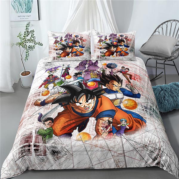 Bộ Drap giường 3 Trong 1 Hình son goku vegeta