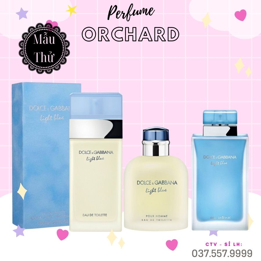 Nước Hoa Dolce Gabbana Light Blue Intense Men, Nước hoa DG Light Blue EDT 10ML mùa hè