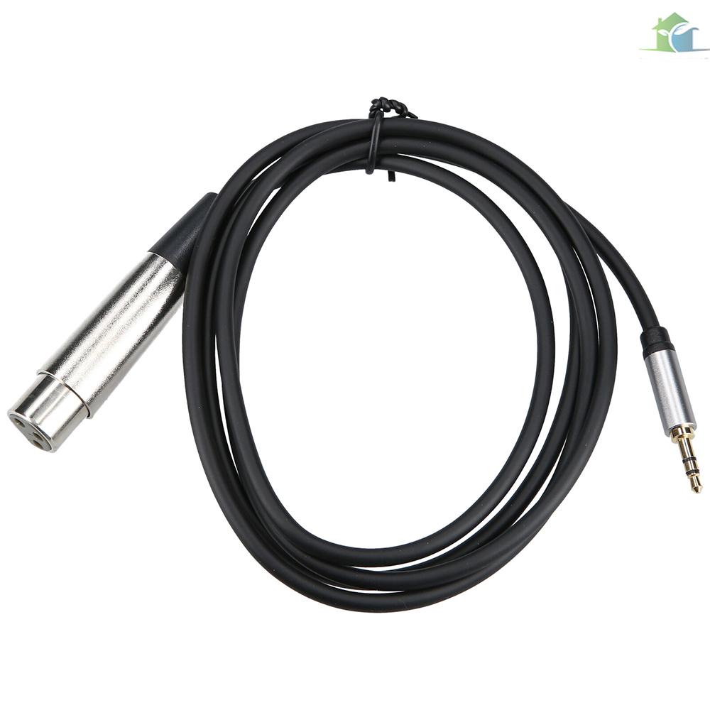 YOUP  3.5mm to XLR  Audio Cable 3.5mm Male to Cannon Female Guitar Phone Sound Card Mixer Connetion Line  1.5m  Black