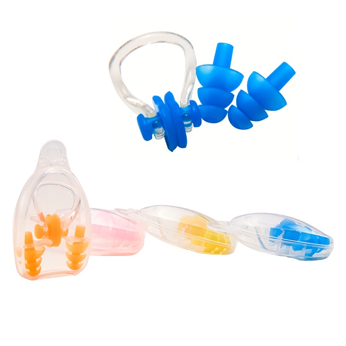 Bộ Bịt Tai, Kẹp Mũi Bơi Cực Xịn (Có Hộp)