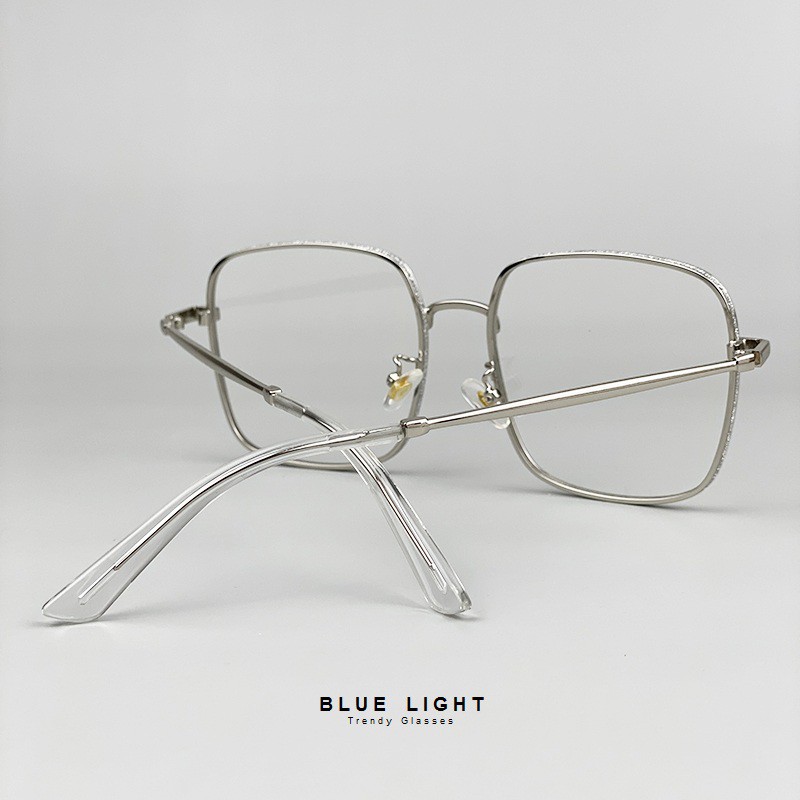 Kính Giả Cận, Gọng Kính Cận Nam Nữ Mắt Vuông To Viền Nhũ Ánh Kim Không Độ Hàn Quốc - BLUE LIGHT SHOP | BigBuy360 - bigbuy360.vn