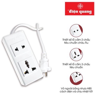 Ổ cắm Điện Quang ĐQ 001A-02 2 Met