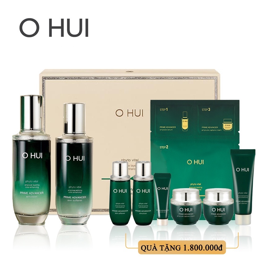 Bộ dưỡng chống Lão Hóa Ohui Xanh Prime Advancer 9pcs Special Set - Bộ Ohui Xanh