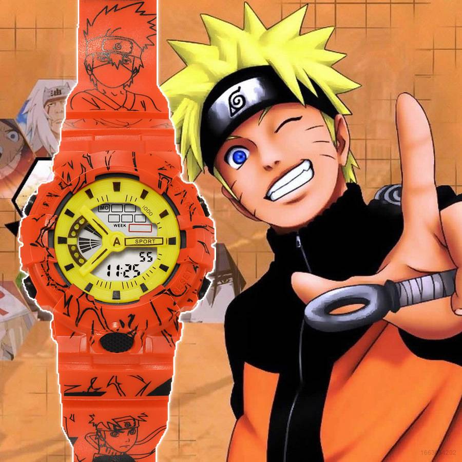 Đồng Hồ Đeo Tay Điện Tử Led Phát Sáng Chống Nước In Hình Anime Sasuke Phong Cách Thể Thao Cho Nam Nữ Sinh