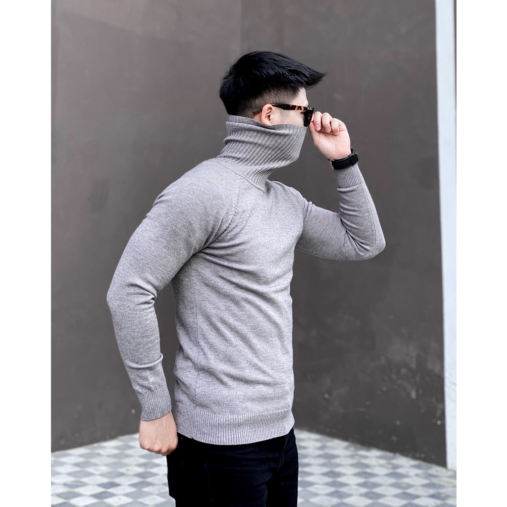 Áo Len cổ cao sợi len bản nhỏ form slimfit, tôn dáng người mặc