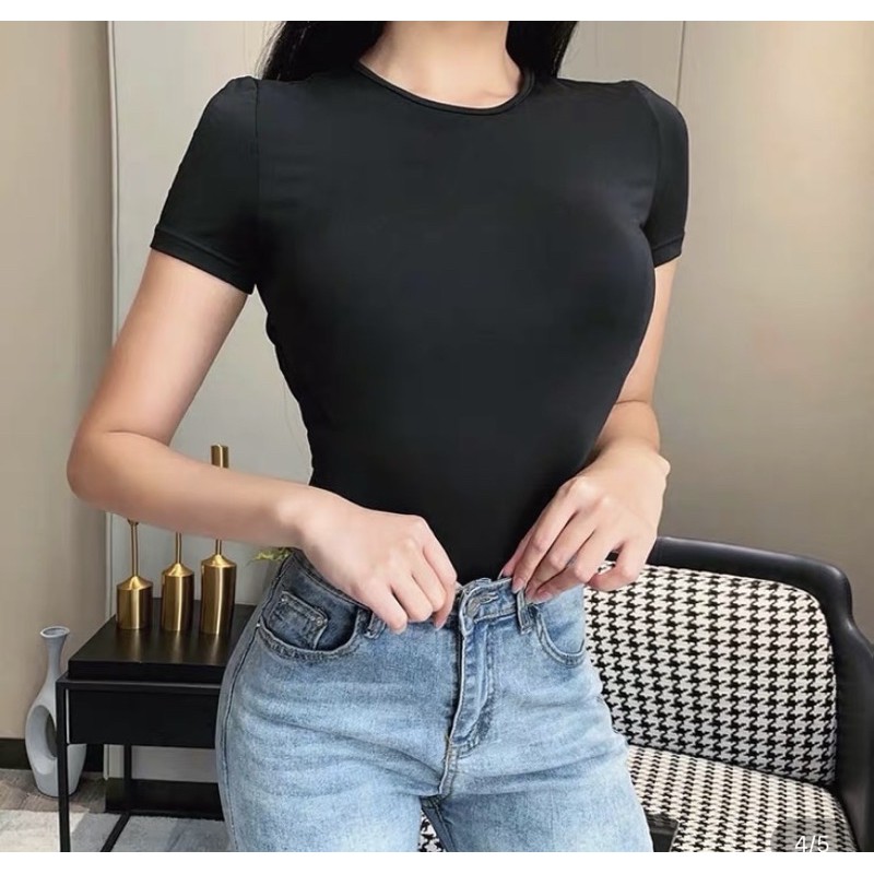 Áo bodysuit đen cộc tay | BigBuy360 - bigbuy360.vn