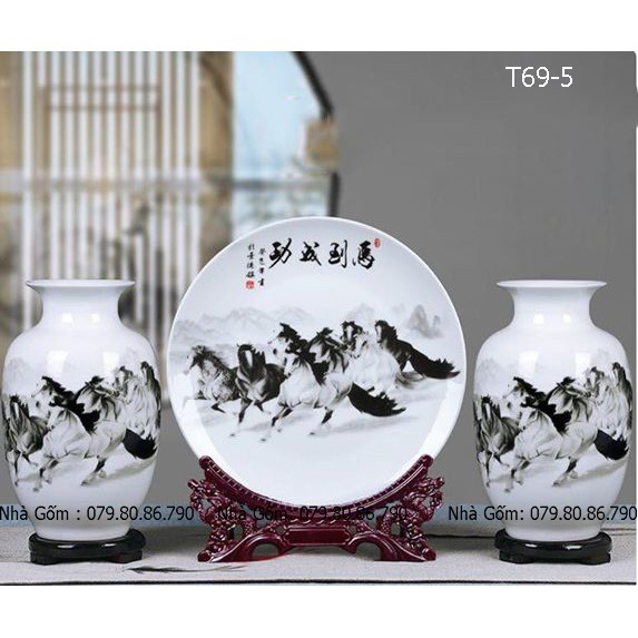 BỘ BÌNH GỐM TRANG TRÍ MÃ ĐÁO THÀNH CÔNG