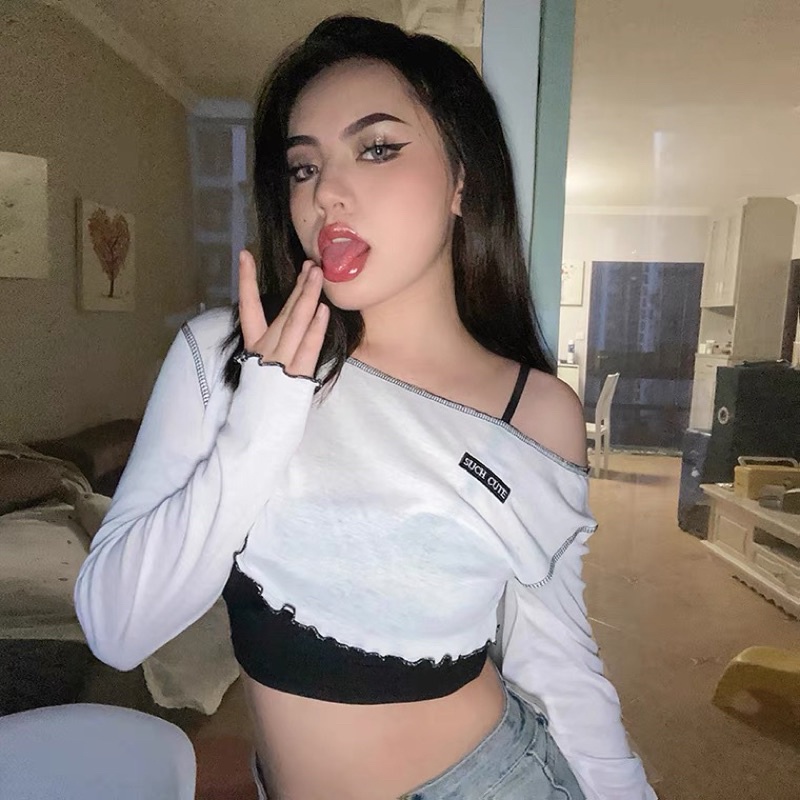 Áo thun croptop dài tay trễ vai + áo 2 dây body + áo yếm body croptop ( có ảnh thật ) #DHN170