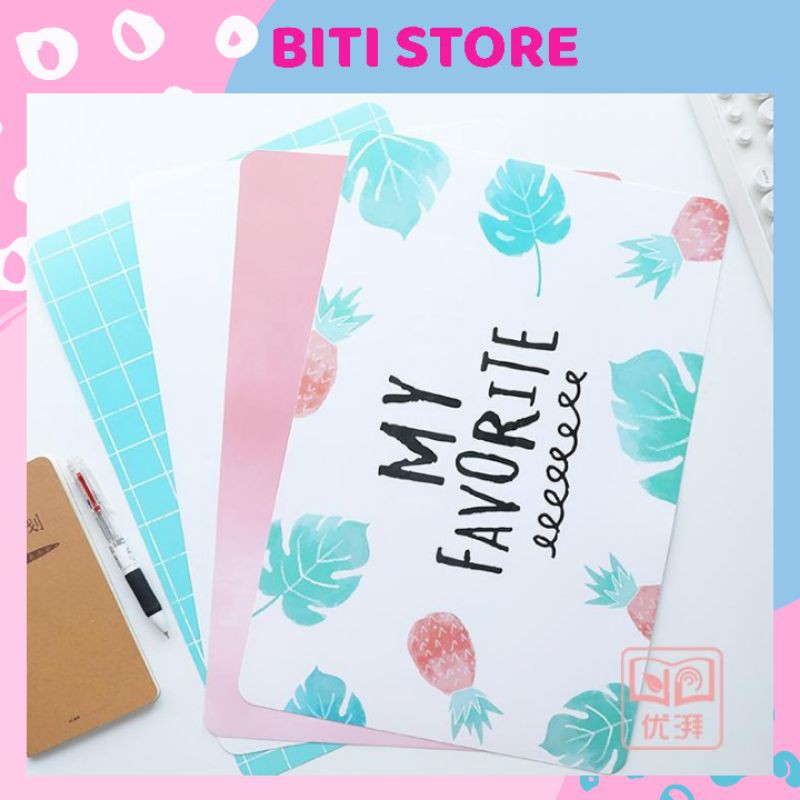 Miếng Lót Chuột Nhựa, Miếng Nhựa Trải Bàn Ăn Hình Chữ Nhật Tone Màu Năng Động Trẻ Trung BiTi LC3020