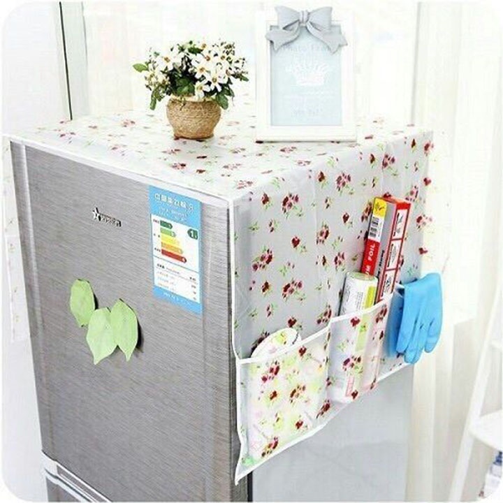 Tấm trùm phủ tủ lạnh chống thấm họa tiết dễ thương