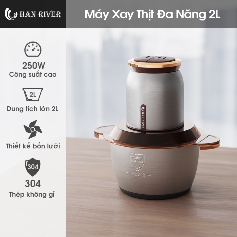 Máy xay thịt đa năng HAN RIVER 4 lưỡi không gỉ 304 - Hàng chính hãng [Vận chuyển từ Hồ Chí Minh]