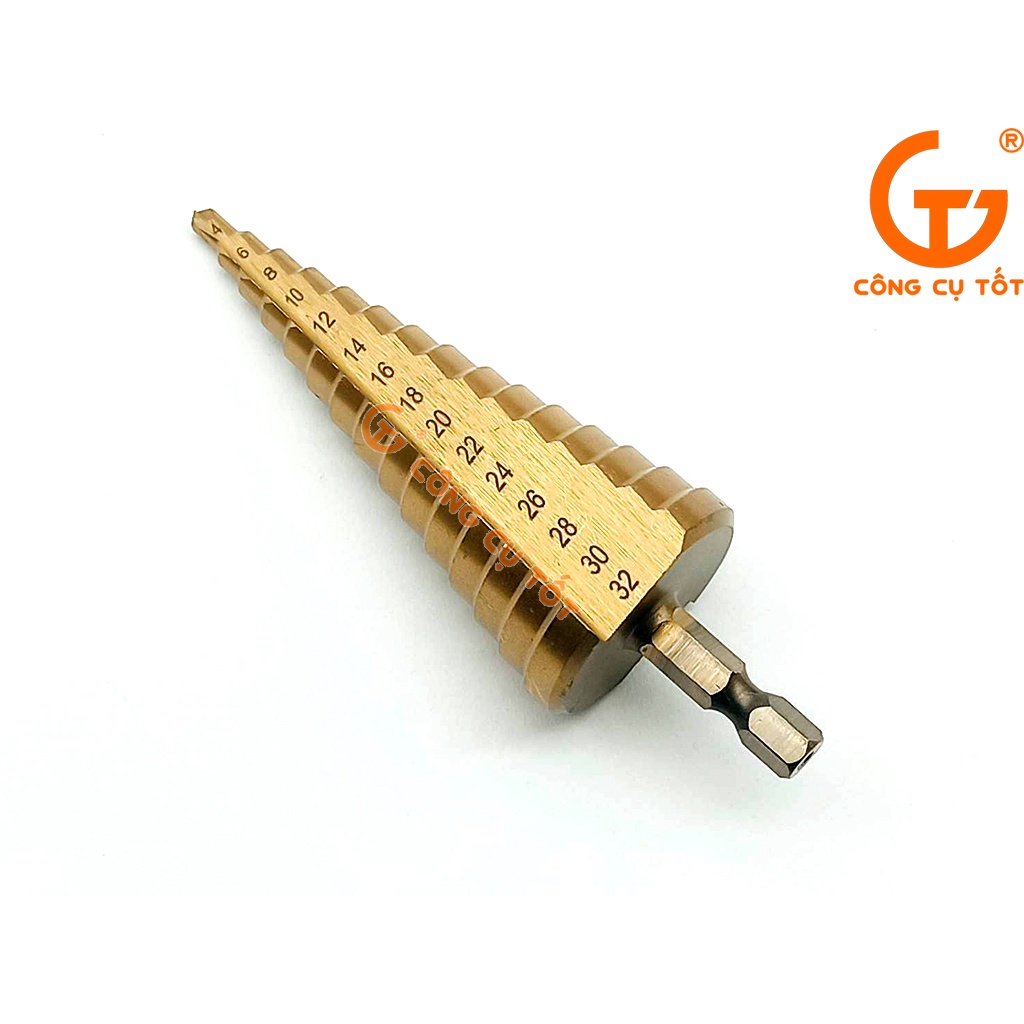 Mũi khoan bước thẳng 4-32mm chuôi lục TOSAN