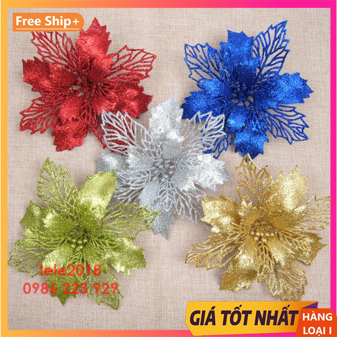 Hoa kim tuyến lưới cao cấp 18cm trang trí giáng sinh Noel và sự kiện