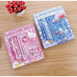 Đồ Dùng Học Tập 9 Món, Bộ Dụng Cụ Học Cho Bé Trai Bé Gái Hàn Quốc Dễ Thương
