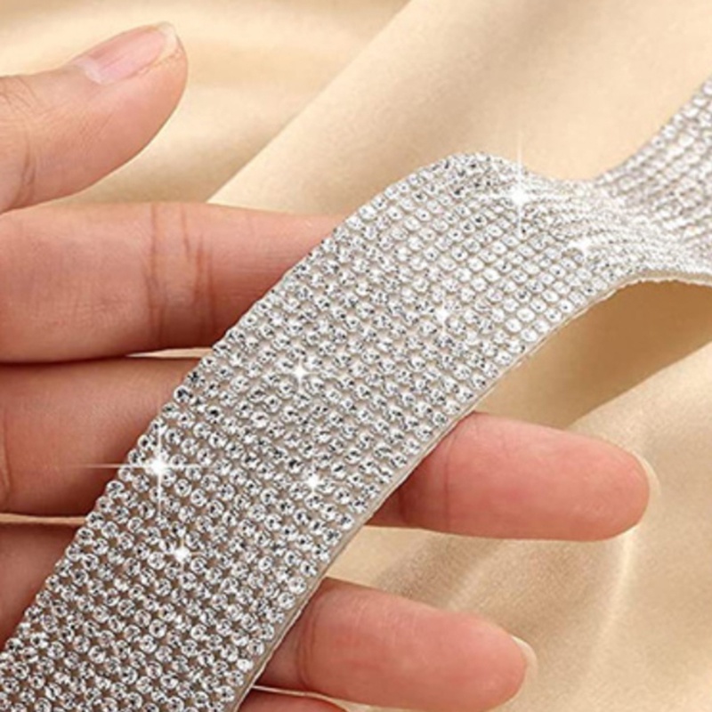 [QLQL] Dải Hạt Đá Tự Dính Trang Trí Thắt Lưng Quần Áo Đồ Chơi Đính Đá Trang Trí Xe Hơi