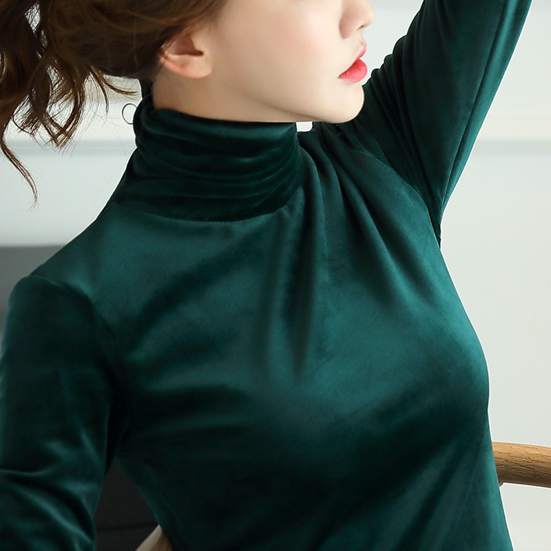 Áo Len Nỉ Nữ Cổ Cao Bó Đẹp Dáng thời trang Hàn Quốc Giữ Âm Tốt Cho Cơ Thể | BigBuy360 - bigbuy360.vn