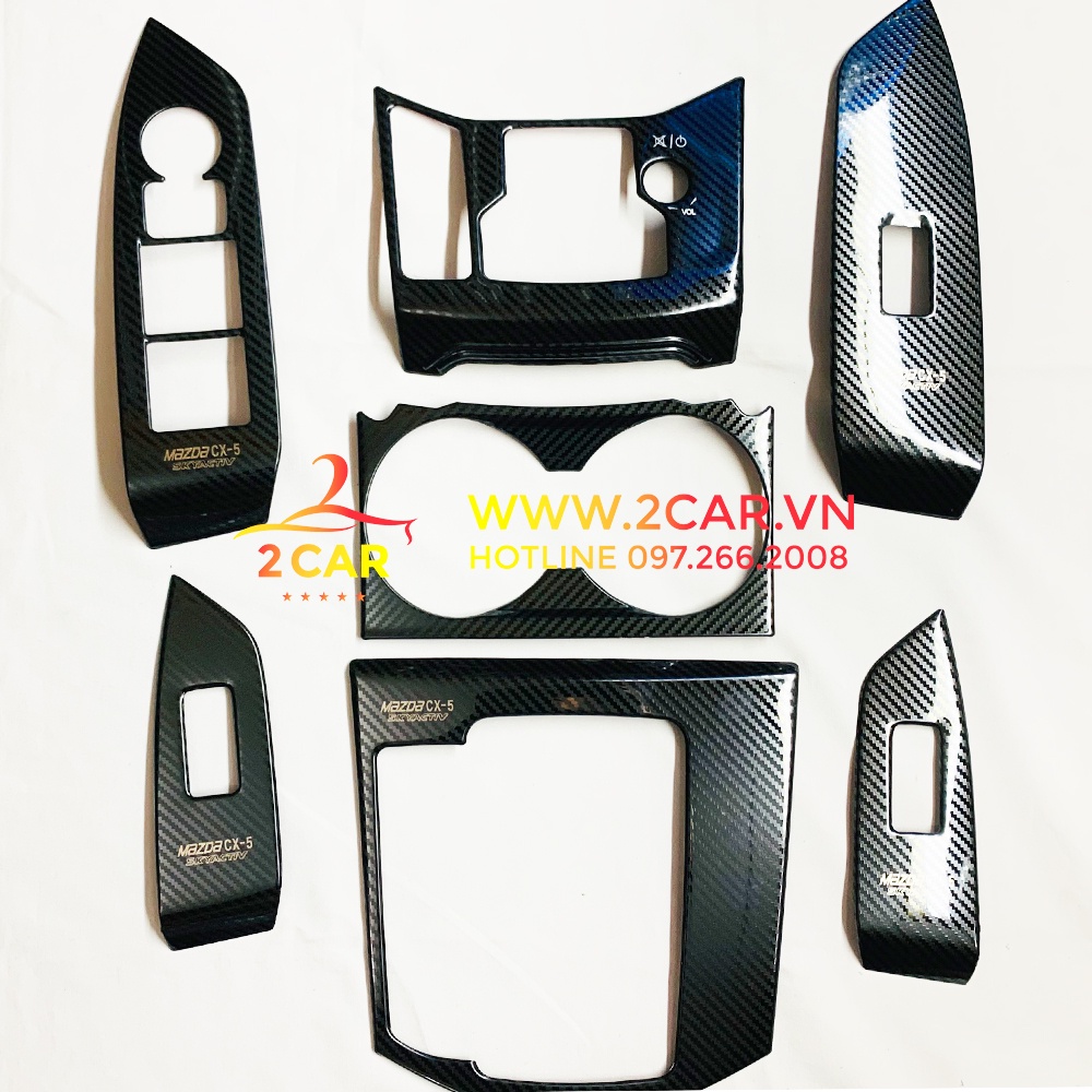 Ốp Nội Thất CARBON Xe Mazda CX-5, Trang trí nội thất CX5 2018 2019 2020 2021 vân Cacbon cao cấp
