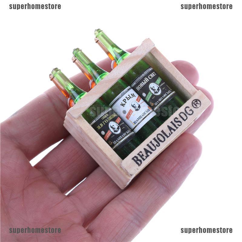 Bộ 6 Chai Rượu Mini Trang Trí Nhà Búp Bê