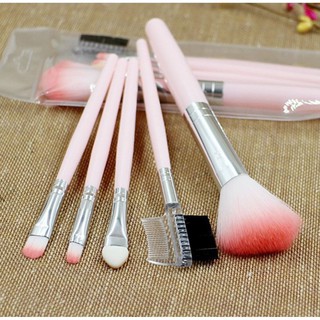 Bộ cọ trang điểm 5 món màu hồng - cọ trang điểm mini bỏ túi