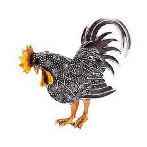 Cài Áo Hình Gà Trống Đính Đá Pha Lê Thời Trang