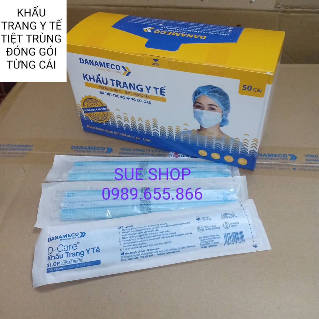 Khẩu trang DANAMECO tiệt trùng EO.GAS màng lọc cao cấp, đóng gói từng cái (GÓI 1 CÁI)
