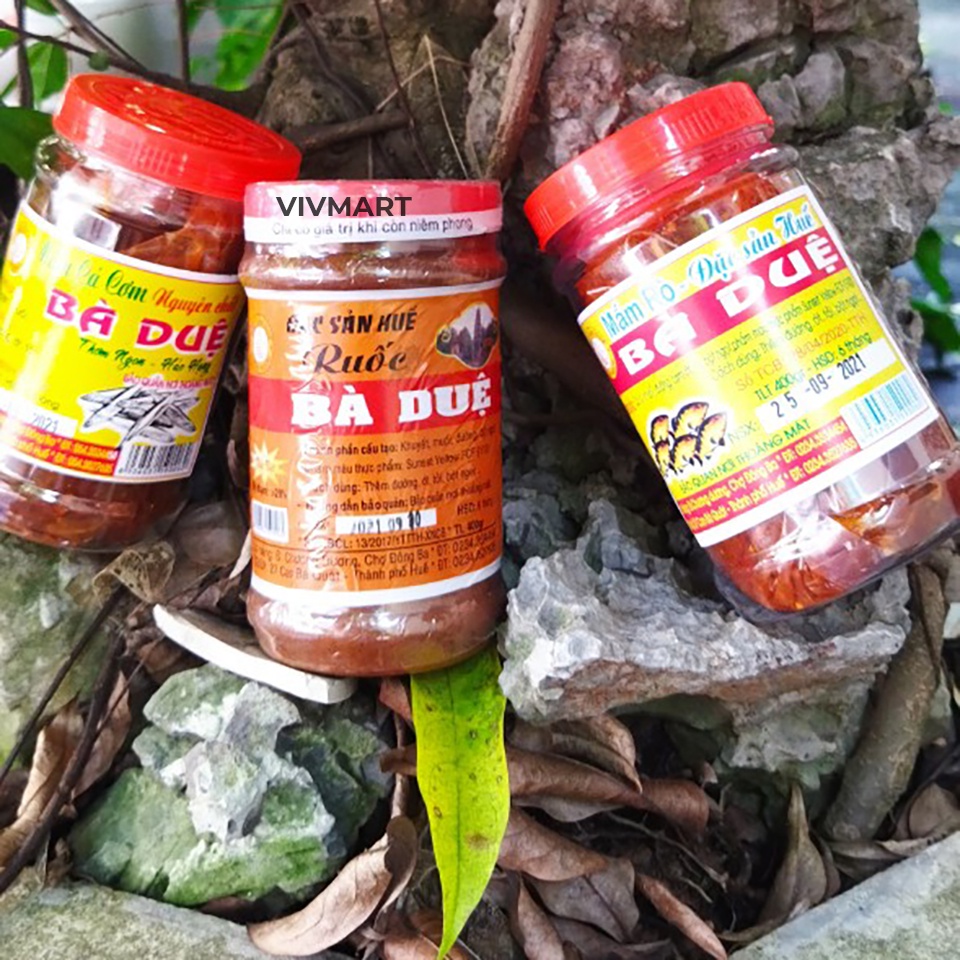✅ COMBO 3 ĐẶC SẢN HẢO HẠNG HUẾ - RUỐC BÀ DUỆ 400G , MẮM CÁ CƠM BÀ DUỆ 400G VÀ MẮM RÒ BÀ DUỆ 400G