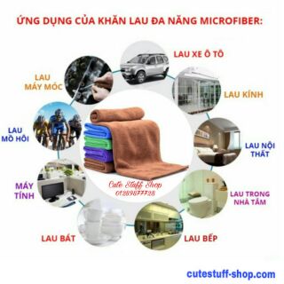2 Khăn lau đa năng Microfiber 30*70 siêu dày