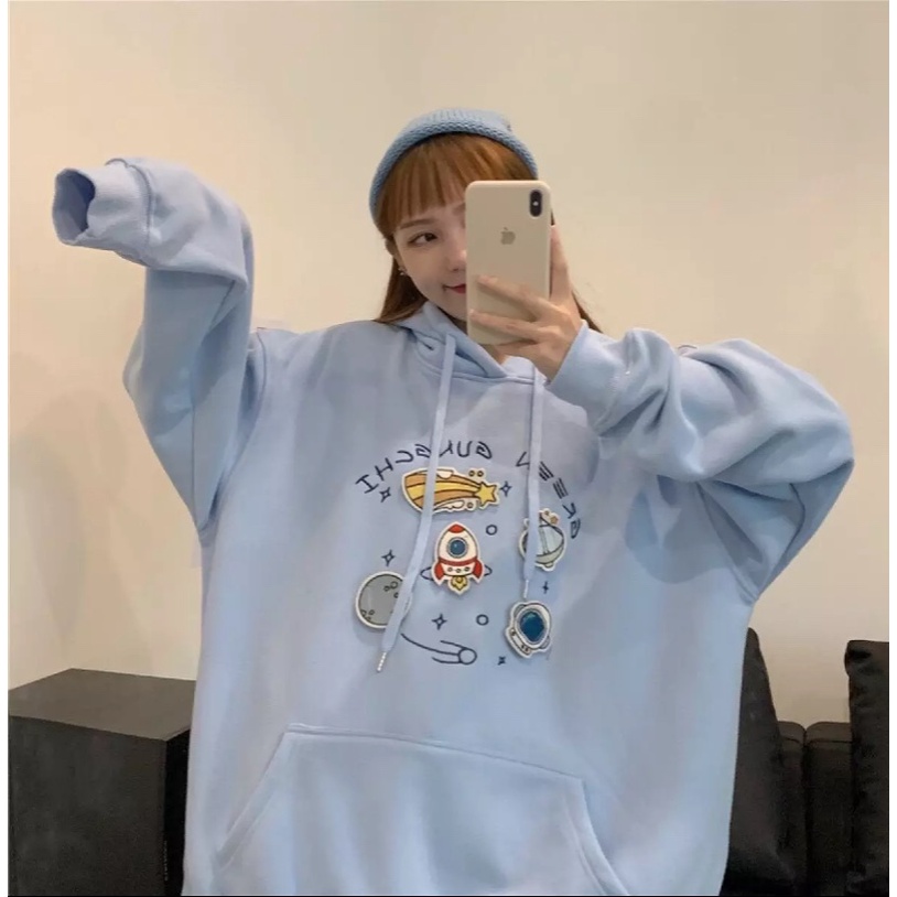 ÁO KHOÁC HOODIE HÀNH TINH XANH CỰC CUTE SWEATER BỀN MÀU 1KENZ