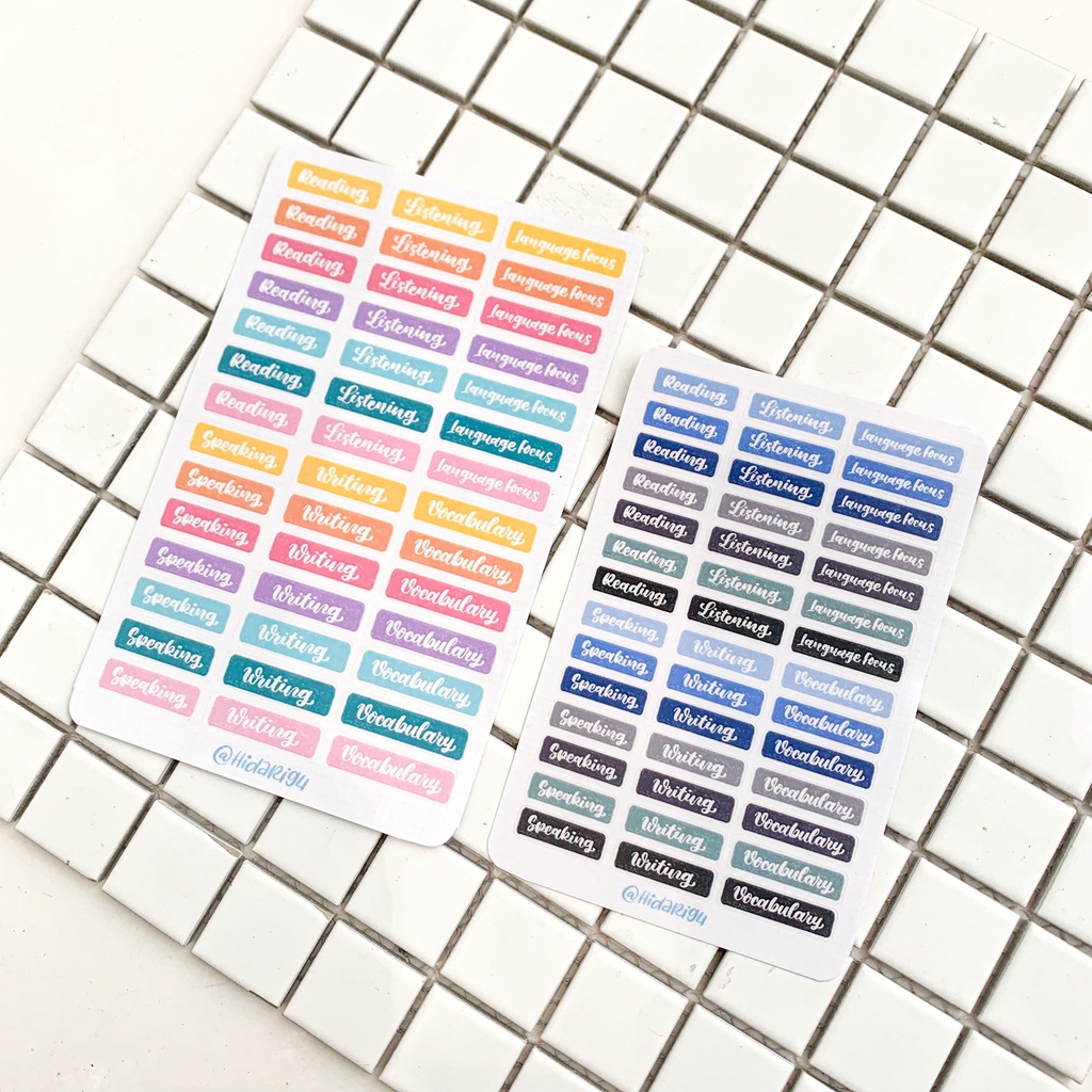 Mini - Sticker Đề Mục Anh Văn - Sticker Ham Học / Hidari