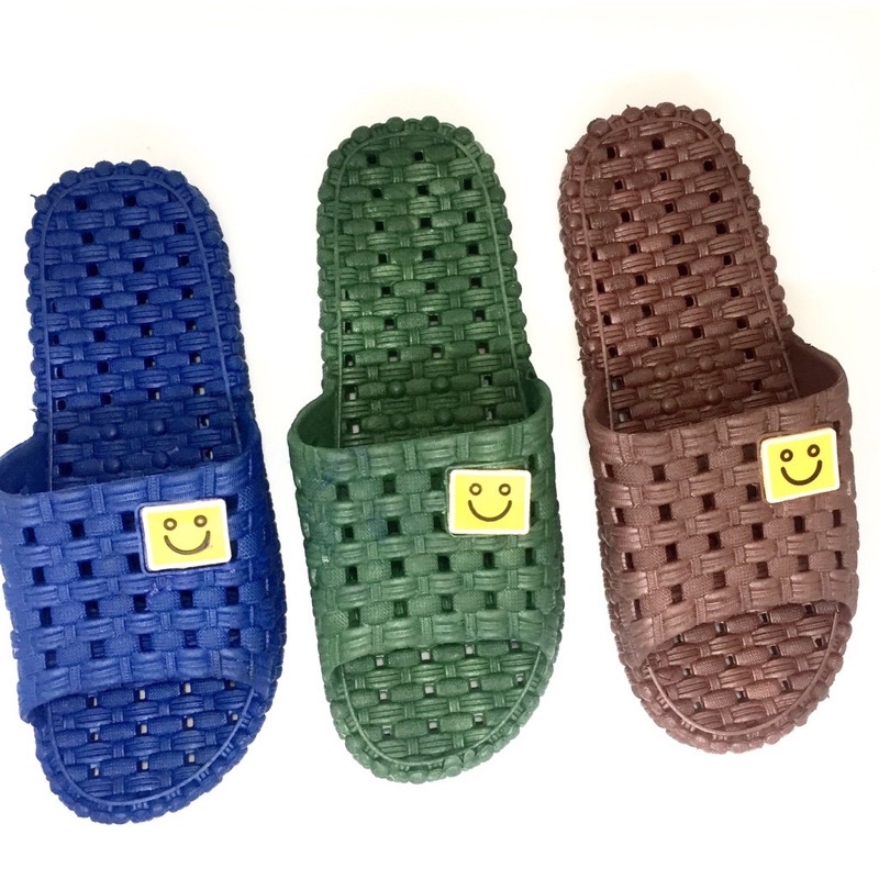 Dép quai ngang đan lỗ unisex đi trong nhà, văn phòng, nhà vệ sinh, nhựa dẻo PVC không thấm nước