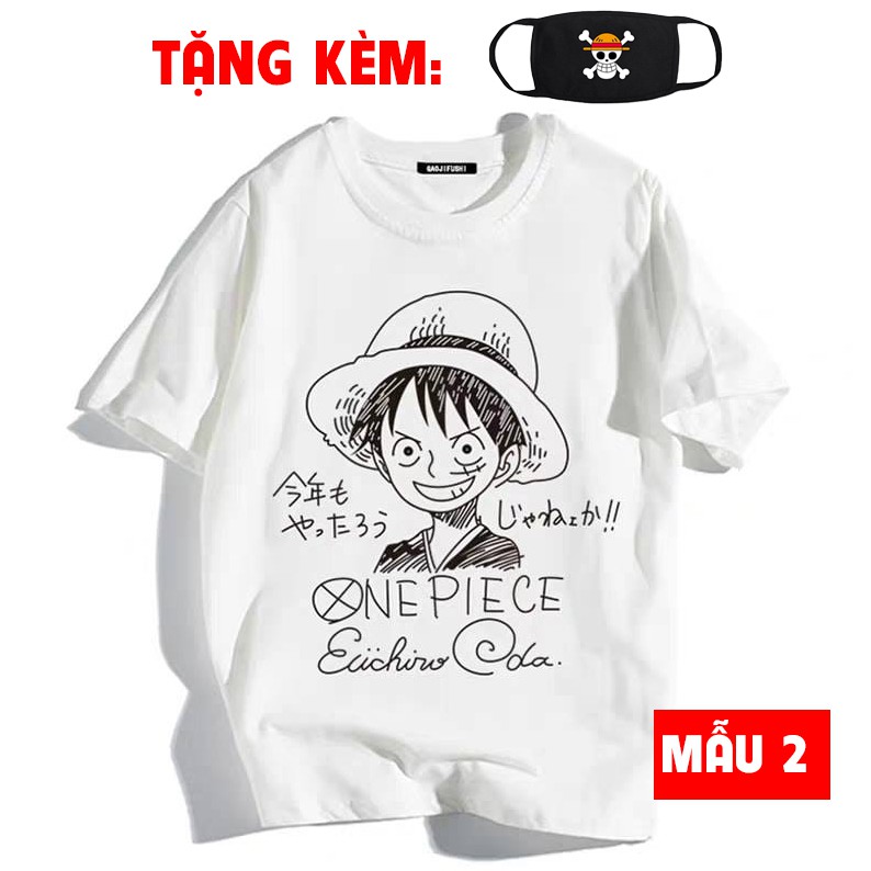 BST áo thun One Piece mùa hè thời trang Anime cotton vải dày mịn đẹp giá siêu rẻ tặng kèm bịt mặt