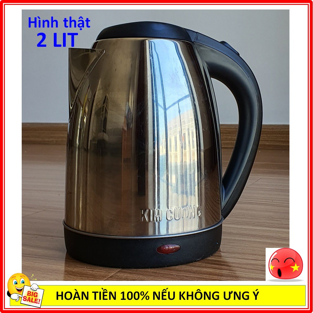 ấm đun nước siêu tốc 2 Lít Inox Kim Cương KC-IAT-2.0