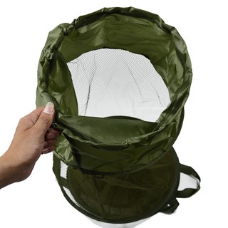 Giỏ lưới đựng cá xếp gọn dài 1m Ø 30cm, giỏ đựng cá câu đài, giỏ đựng cá nhỏ giá rẻ, giỏ đựng cá lóc