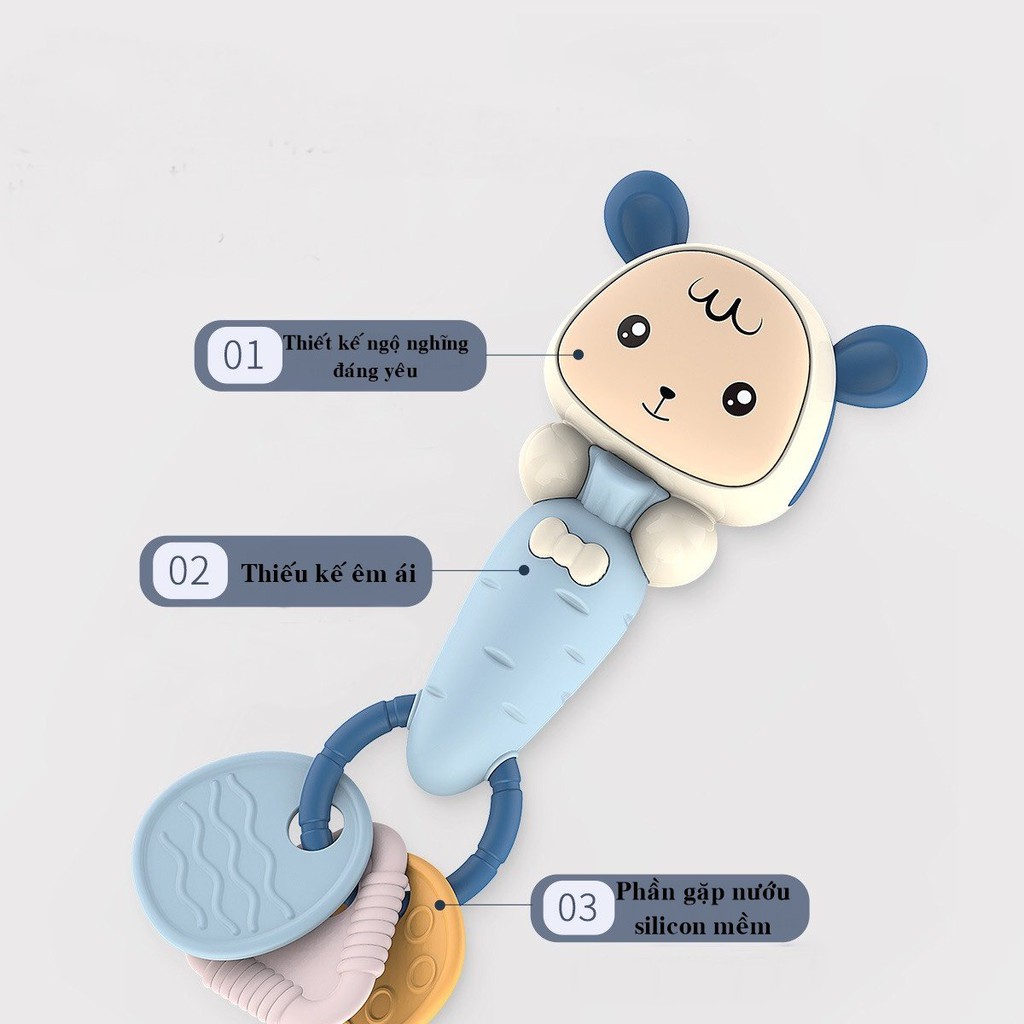 Đồ Chơi Trẻ Em , Đồ Chơi Cho Bé 0 - 3 Tuổi Lục Lạc Cầm Tay Có Nhạc Có Gặm Nướu Và Đèn  DC111
