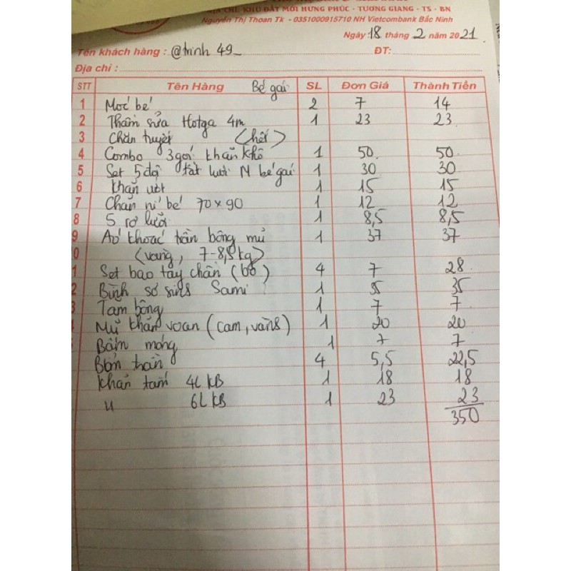 Combo đồ sơ sinh tự chọn 19-2