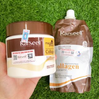 KEM HẤP PHỦ LỤA COLLAGEN MACA KARSEELL SIÊU MỀM MƯỢT TÓC 500ML