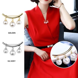 Vàng Thanh Lịch Bạc Ba Ngọc Trai Trâm Nơ Pin Thời Trang Đa Năng Trâm Cài Phụ Kiện Phổ Biến
