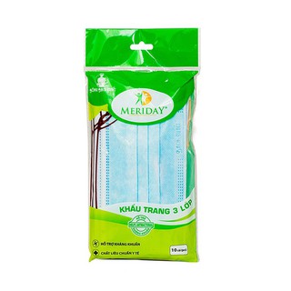 Gói 10 Cái Khẩu Trang Y tế Meriday - Bông Bạch Tuyết