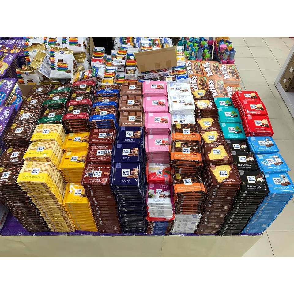 (20 vị) Chocolate Ritter Sport thanh 100gr